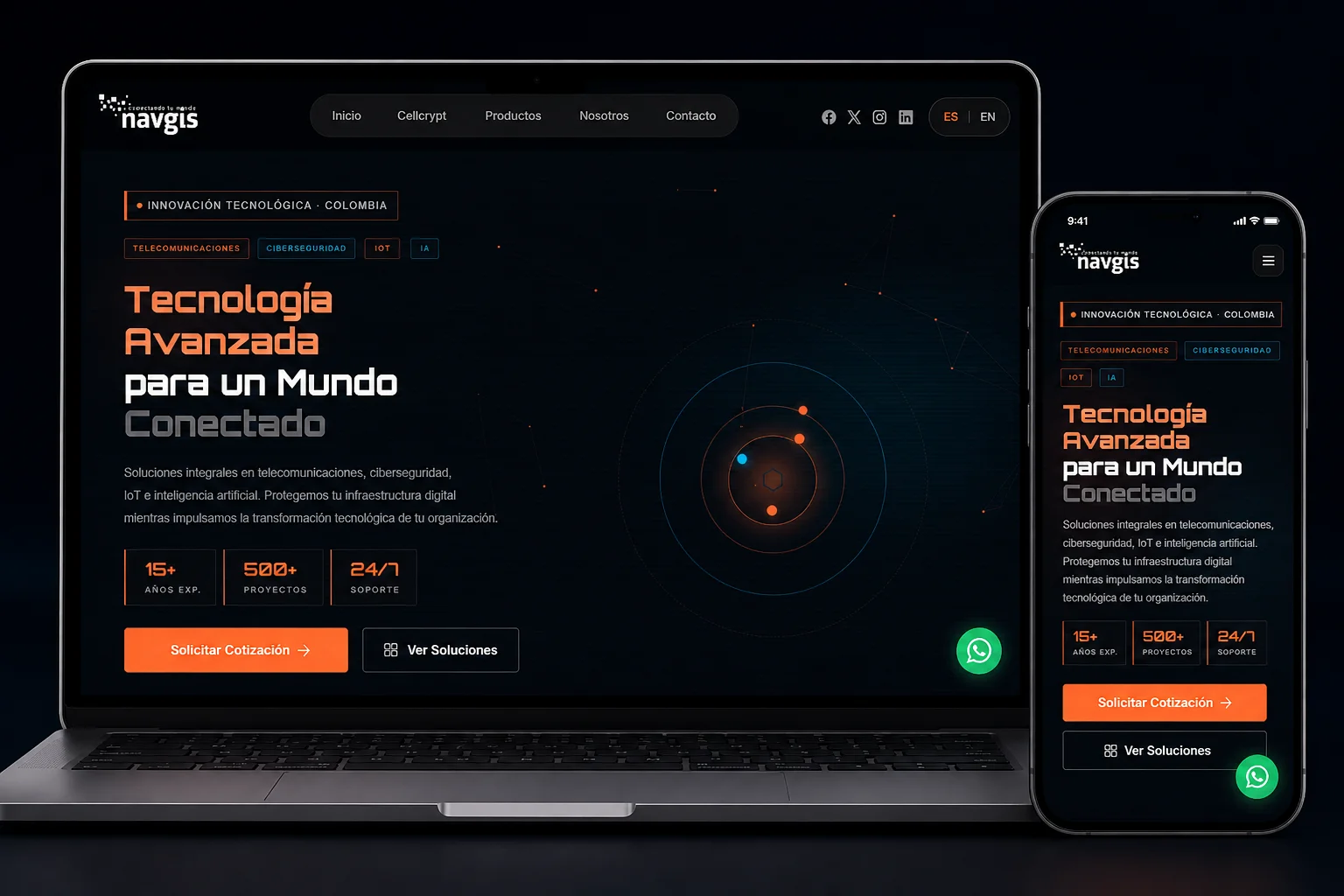 Página web corporativa empresa de ciberseguridad